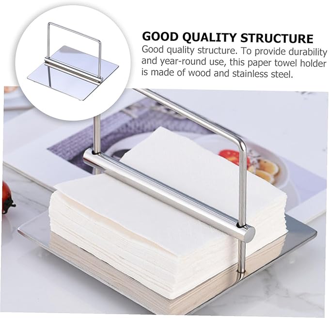 1pc Silver Napkin Holder Rack Modern Tissue Paper Stand for Kitchen Bedroom Restaurant Hotel Decor Paper Towel Holder Stylish Design for Everyday Use