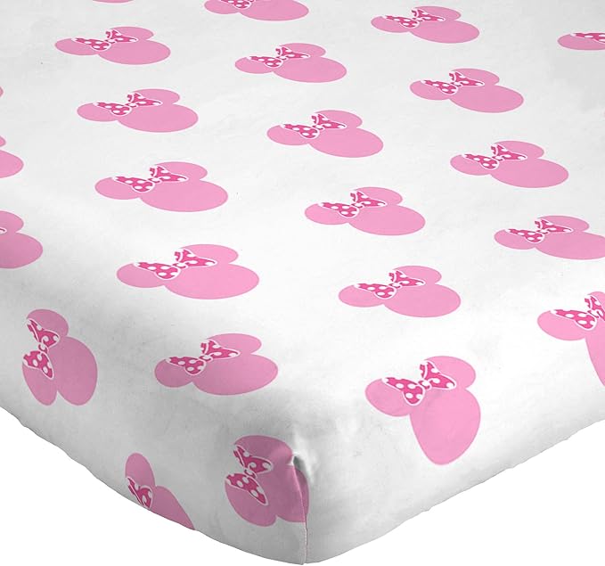 Jay Franco Kids Sheet Set with Fitted, Flat Sheets & Pillow Cover - Ultra-Soft Bedding with Pillowcase for Room Decor, White - Minnie Mouse, 3 Piece Twin