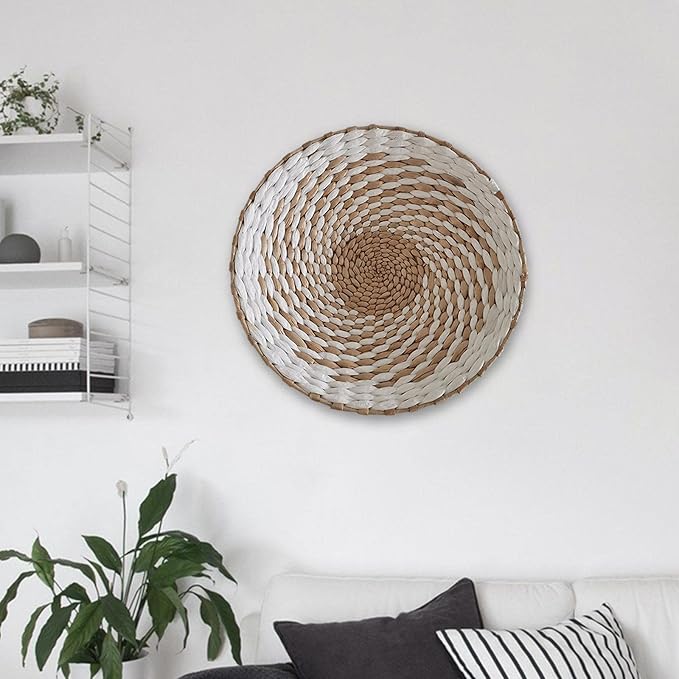 Duiaynke Woven Decor, Hanging Baskets Unique Tapestry for Hallway Bedroom Living Room Home Decorations (White 30cm)