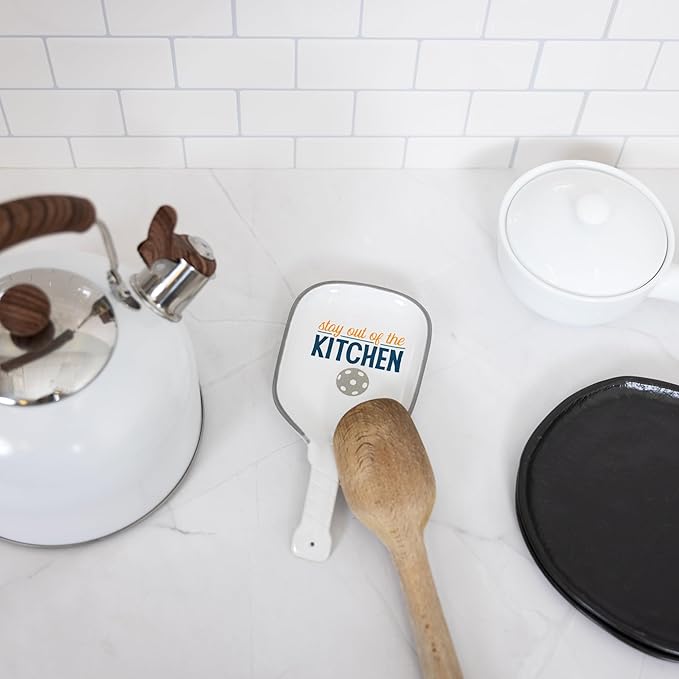 Pavilion Gift Company - 8" Stay Out Of The Kitchen - Pickleball Active Sports Lover Cooking Baking Kitchenware