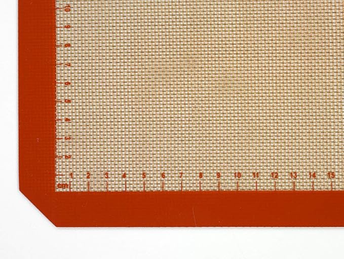 Mercer Culinary Silicone Bake Mat, Half Size, 11 7/8-Inch by 16 1/2-Inch, Orange border