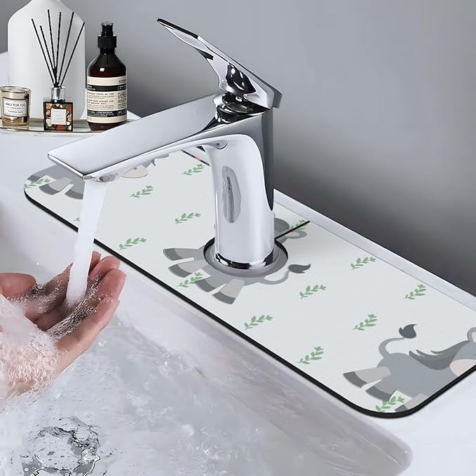 Smiling Donkey Printed Faucet Absorbent mat, Suitable for bathrooms, Kitchens, and Other Sink Areas.
