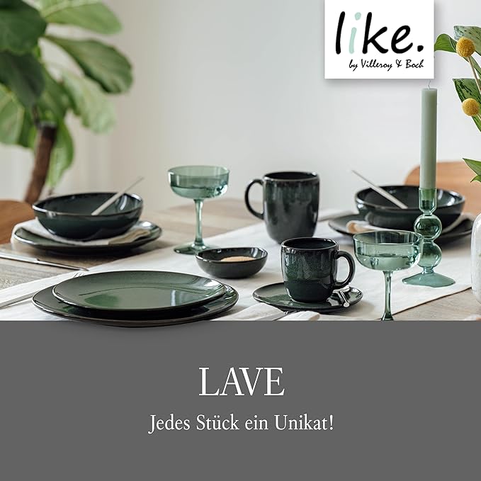 like. by Villeroy & Boch Lave Vert Mug Green, Dishwasher & Microwave-Safe, Mug for Coffee, Tea & Cappuccino, Coffee Mug with a Handmade Look, Cup with a Reactive Glaze, Earthenware, 13.5 oz Capacity