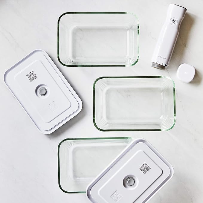Zwilling J. A. Henckels Fresh Save 36803-003 Fresh & Save Vacuum Glass Containers, Set of 3 Sizes, Airtight, Heat-resistant Glass Storage Containers