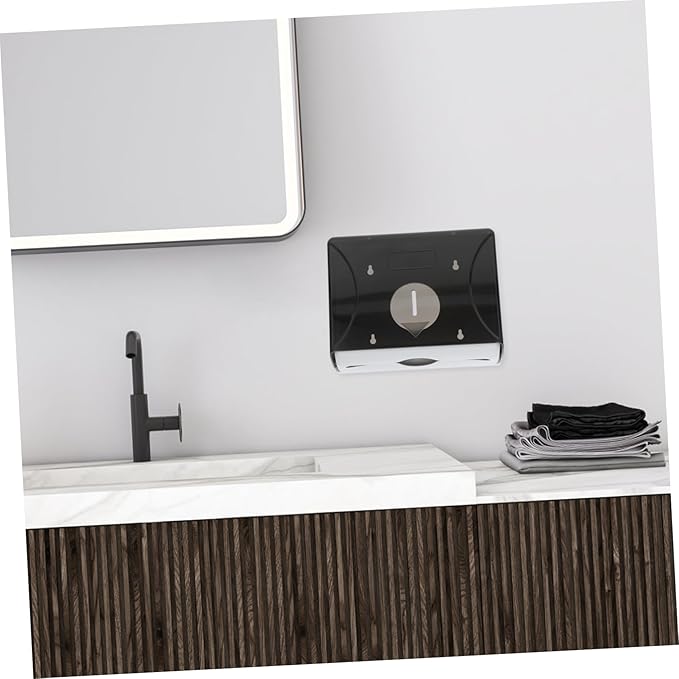 LIFKOME Wall Mounted Paper Towel Dispenser Capacity Black Tissue Holder for Bathroom and Kitchen Versatile Design for Hotels and Commercial Use Easy to Install Compatible with All Types