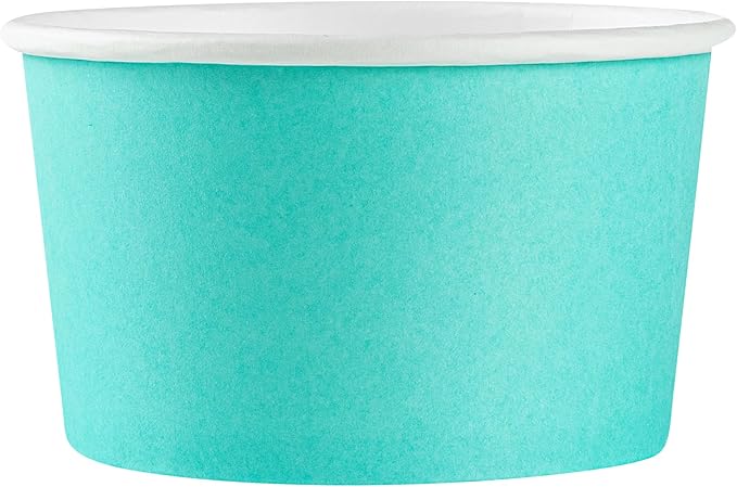 Coppetta 12 Ounce Dessert Cups, 200 Disposable Ice Cream Cups - Lids Sold Separately, Sturdy, Turquoise Paper FroYo Bowls, Durable, For Hot And Cold Foods, Perfect For Gelato - Restaurantware