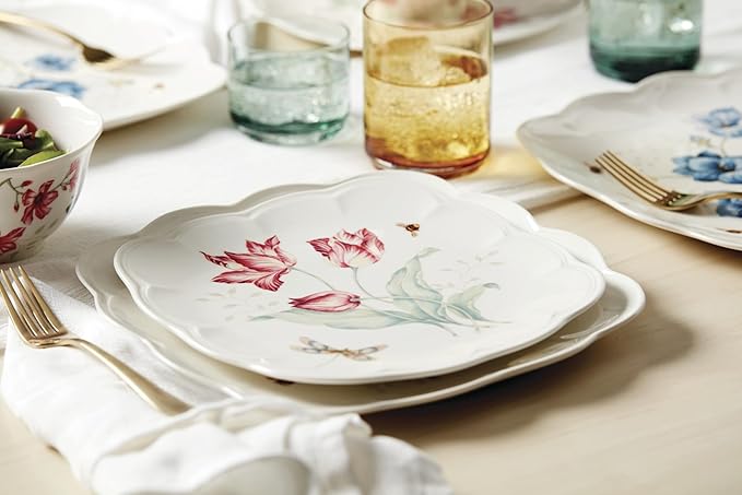 Lenox 788578 Butterfly Meadow Accent Plate, Multicolor, 1 Count (Pack of 1),White