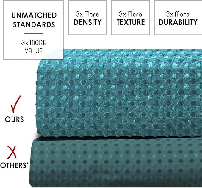Clara Clark Teal Shower Curtain Set with Rugs - Bathroom Sets with Shower Curtain and Rugs, Fabric Shower Curtains and 2 Bath Mats, Modern Bathroom Shower and Curtain Sets for Tub Or Stall