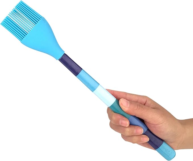 French Bull Easy Grip Melamine Handle Silicone Non-stick Heat Resistant BPA-free Chef Kitchen Utensils for Cooking, Mixing, Baking - Blue, Set of 3