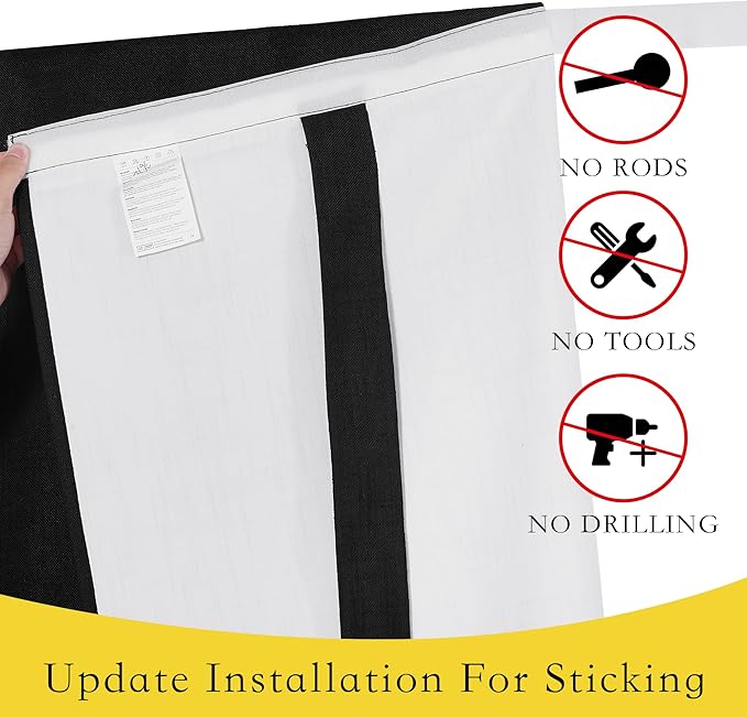 NICETOWN French Door Blackout Curtains, Faux Linen 100% Blackout Sheer Curtains Tie Up Shade for Glass Door Window Covering for Doorways Thermal Insulated Sidelight Shade, 30W x 72L, 1 PC, Black