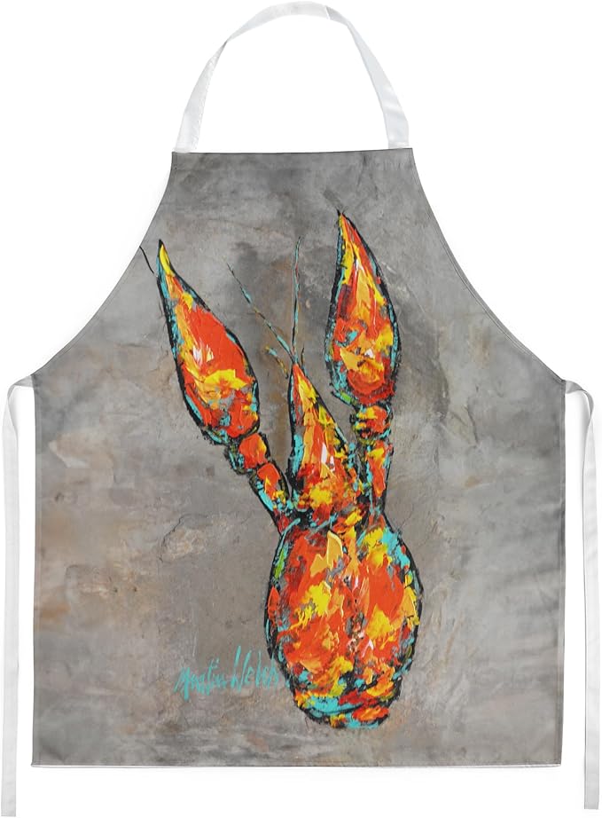 Caroline's Treasures Crawfish From Arabi Apron Cooking Kitchen Server Baking Crafts Gardening for Adult Women Men, Unisex, Large, Multicolor