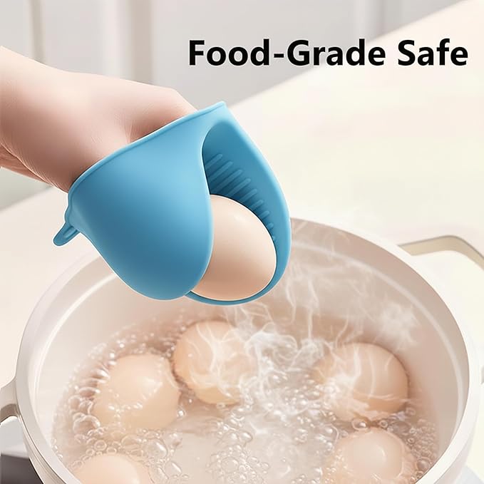 1 Pair Orange,Mini Silicone Oven Gloves, Mini Finger Protector Pot Holder for Kitchen,Cooking,Baking,BBQHeat Resistant Gloves，can be Washed in the Dishwasher