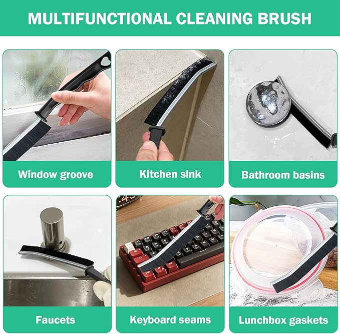 5 Pcs Crevice Cleaning Brush Multifunctional Hard Bristle Gap Cleaning Brush Tool, Gap Brush Suitable for Bathrooms, Kitchen Surfaces, Windows Groove and Faucets