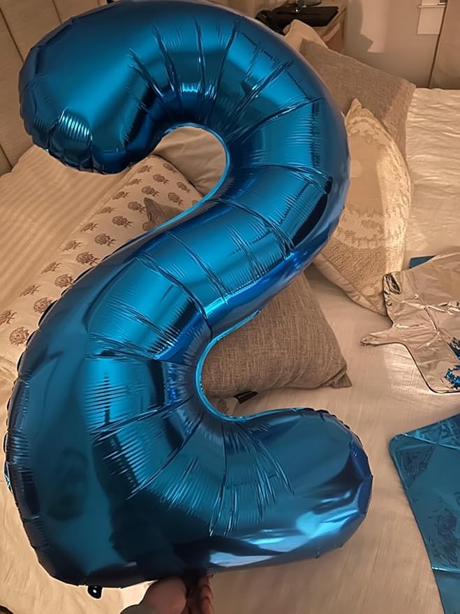 Dark Blue Birthday Two Balloons Number, Balloon 2 Numbers for Girl Boy Baby Shower, Numbers 40 Inch for 2 12 22 2025 Graduation Party Wedding Anniversaries Celebration
