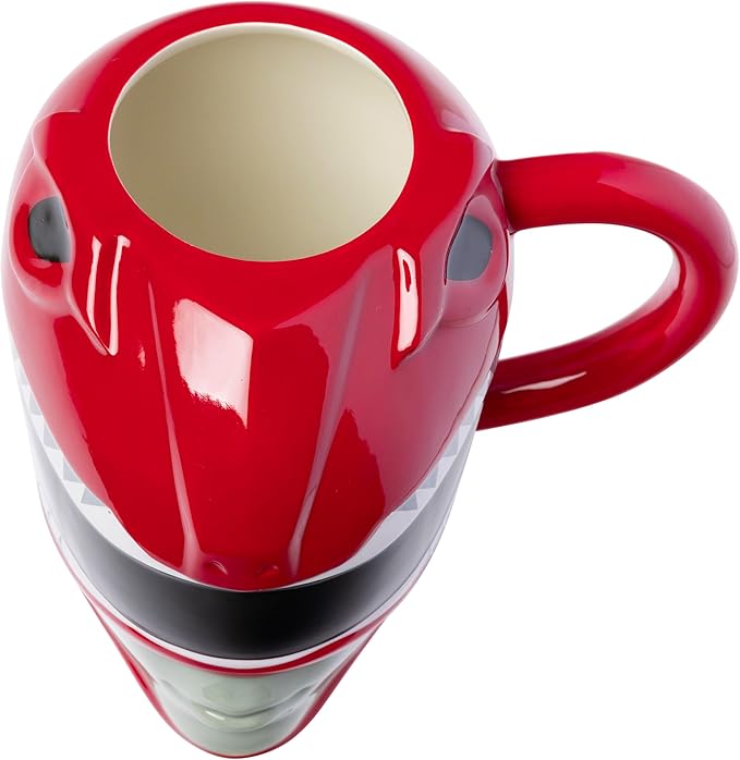 Silver Buffalo Power Rangers Ceramic 3D Sculpted Mug Featuring Red Ranger, 20 Ounces