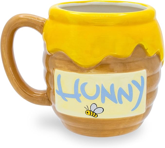 Silver Buffalo Winnie the Pooh Honey "Hunny" Pot Ceramic 3D Sculpted Coffee Mug, 23 Ounces