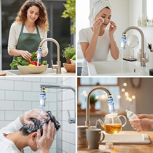 Faucet Filter, Filtration Softener, Bathroom Purifier with Firm Build, Kitchen Fixture with Solid Design, 3.23x1.77x1.77 inches Reliable Gear, Longtail Accessory for Office Sink Shower Home Apartment