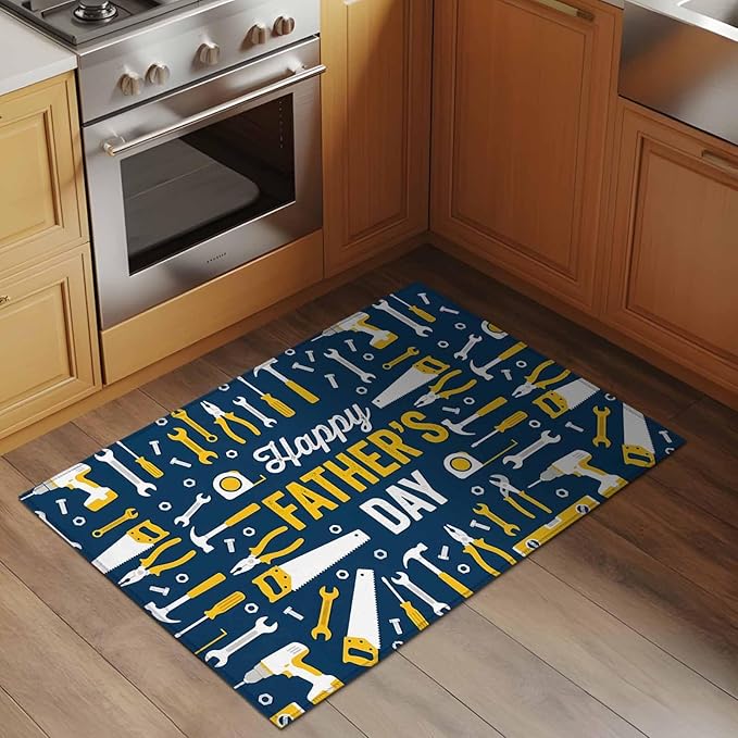 Father's Day Rectangle Rug 2x3 ft Hand Tools Workshop Equipment Soft Area Rug for Living Room Washable Non-Slip Carpet Indoor Mat for Bedroom Dining Room Holiday Decor