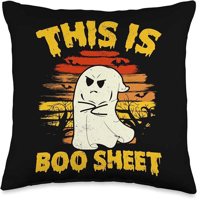 This Is Boo Sheet Cool Funny Halloween Design For Women Men Throw Pillow