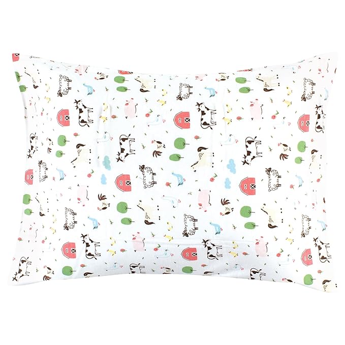 Hudson Baby Unisex Baby and Toddler Cotton Toddler Pillow Case, Girl Farm Animals, One Size