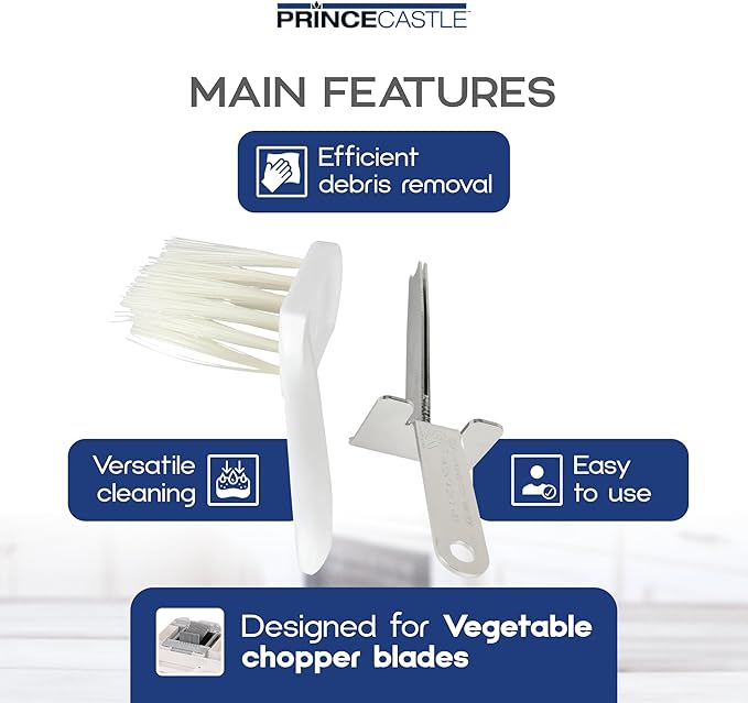 Prince Castle Saber King Cleaning Kit - White Brush - Parts Cleaning Brush for Vegetable Chopper Blade and Kitchen Chopper for Dicing Vegetables and More