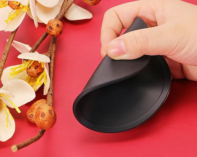 ONLYKXY 3 Pieces 3.93 Inch Silicone Coasters, Round Coasters for Drinks, Beverage Coffee Tea Coaster (Black)
