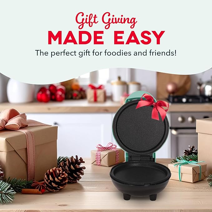 Dash Mini Maker Griddle - Compact Griddle for Creative Homemade Treats - Nonstick Surface, Quick Heat-Up System & Space-Saving Design - Black