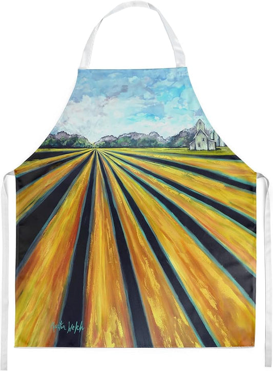 Caroline's Treasures Silos Farm Land Apron Cooking Kitchen Server Baking Crafts Gardening for Adult Women Men, Unisex, Large, Multicolor