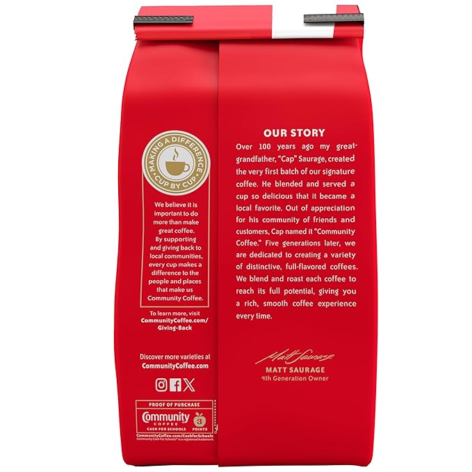 Community Coffee Breakfast Blend Whole Bean Coffee, Medium Roast, 32 oz Bag (Pack of 1)