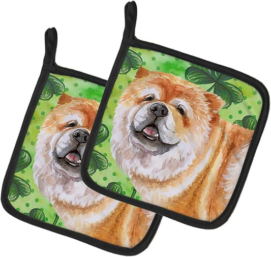 Caroline's Treasures BB9869PTHD Cane Corso St Patrick's Pair of Pot Holders, Green Kitchen Heat Resistant Pot Holders Sets Oven Hot Pads for Cooking Baking BBQ, 7 1/2 x 7 1/2