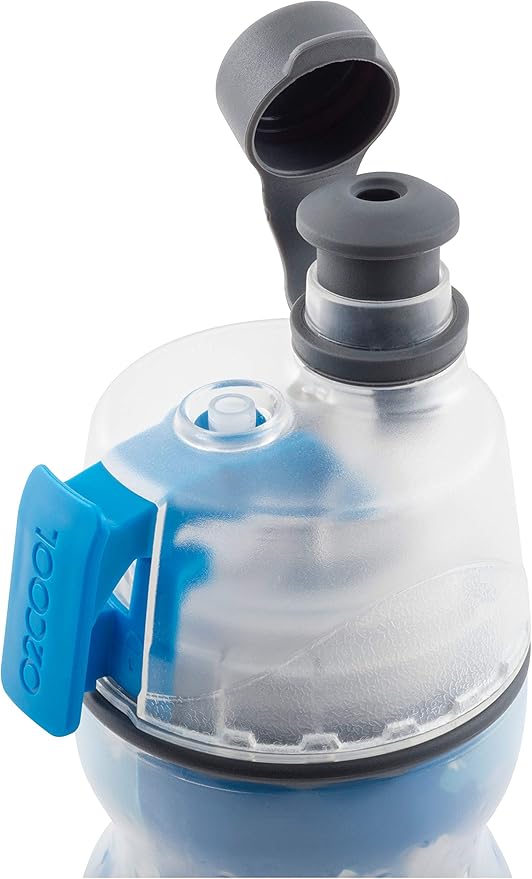 O2COOL Mist 'N Sip Misting Water Bottle 2-in-1 Mist And Sip Function With No Leak Pull Top Spout Reusable Sports Water Bottle - 20 oz (Blue Ombre)