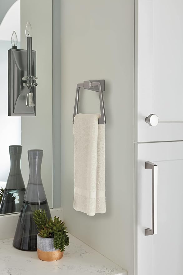 Amerock BH36002G10 | Brushed Nickel Towel Bar | 6-13/16 in (173 mm) Length Towel Holder | Blackrock | Hand Towel Holder for Bathroom Wall | Small Kitchen Towel Holder | Bath Accessories