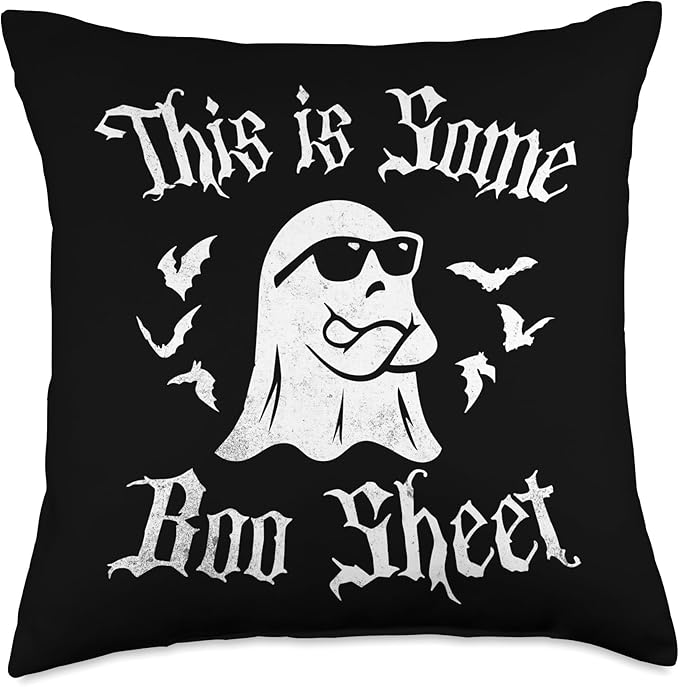 This is Boo Sheet Novelty by Ryan Co. Halloween This is Some Boo Sheet Ghost Costume Men Women Throw Pillow, 18x18, Multicolor