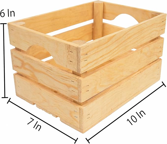 VINTAYARD Rustic Wood Crates for vintage decorative display, Small Crate set for storage and farmhouse style decor, wooden boxes made from 100% Wood (Small Set of 3)
