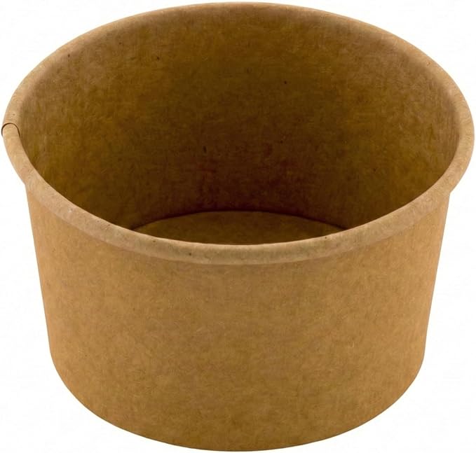Coppetta 8-Ounce Dessert Cups, 200 Disposable Ice Cream Cups - Lids Sold Separately, Sturdy, Kraft Paper Frozen Yogurt Bowls, For Hot And Cold Foods, Perfect For Gelato Or Mousse - Restaurantware