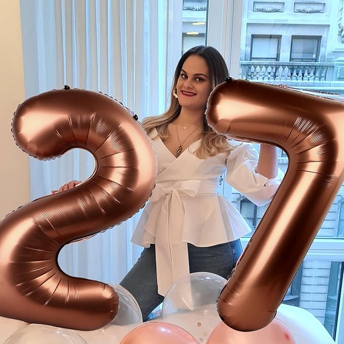 Number 8 Balloon, 40 Inch Giant Coffee Brown 8 18 28 80 Birthday Balloons for Women Girls Men Boys, 8th Birthday Decorations Party Supplies, Wedding Anniversary, Graduations