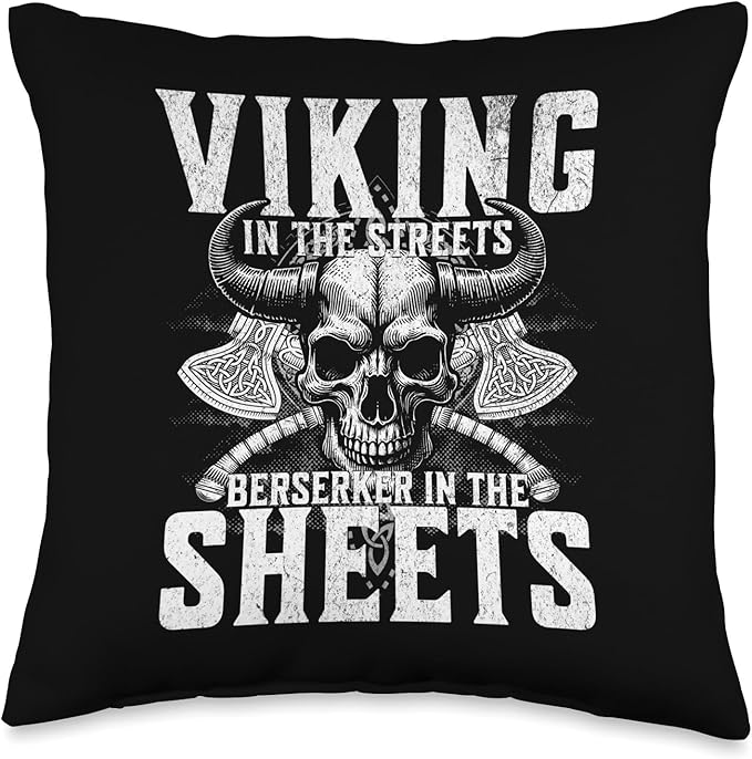 Funny Dad Viking Men Saying Berserker In The Sheets Celtic Throw Pillow