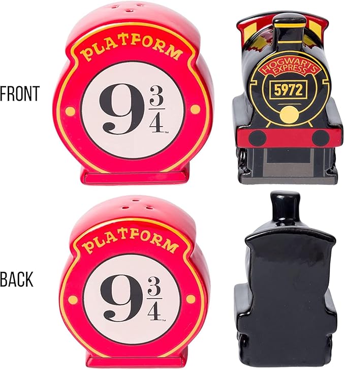 Silver Buffalo Harry Potter Hogwarts Express Platform 9 3/4 Ceramic Salt and Pepper Shaker