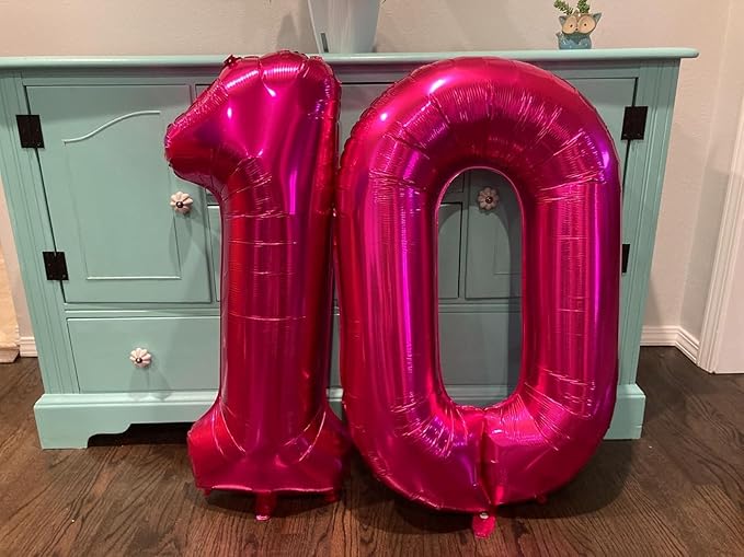 40 Inch Large Numbers Balloon, 4 Rose Purple Ballon for 4th 14 40 44 Birthday Party, Balloon 4 Number for Graduations Wedding Supplies
