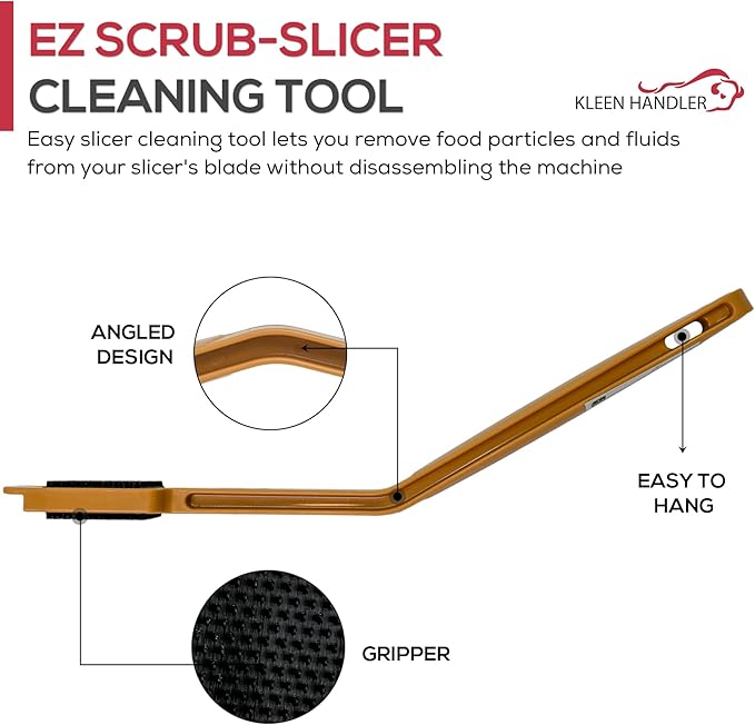 Kleen Handler 3 Pack EZ Scrub-Slicer Cleaning Tool, Electric Blade Cleaning, Deli Slicing Machine Cleaner, Clean Mandolin Slicer Safely (3 Handles)