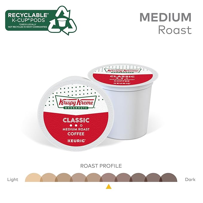 Krispy Kreme Classic Coffee, Keurig Single Serve K-Cup Pods, Medium Roast, 96 Count