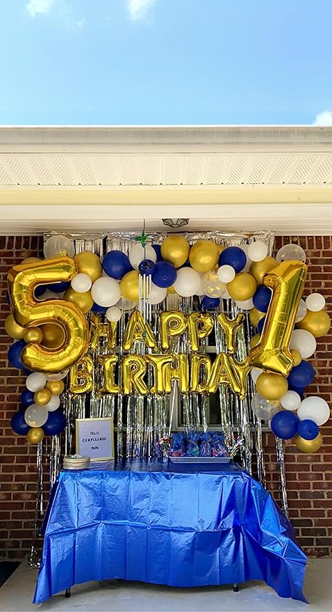 Number Balloons 40 In 50 Number, 50th Birthday Decorations for Women Men, Gold Birthday Party Decorations Big Balloons for Wedding, Celebration Party, Graduations