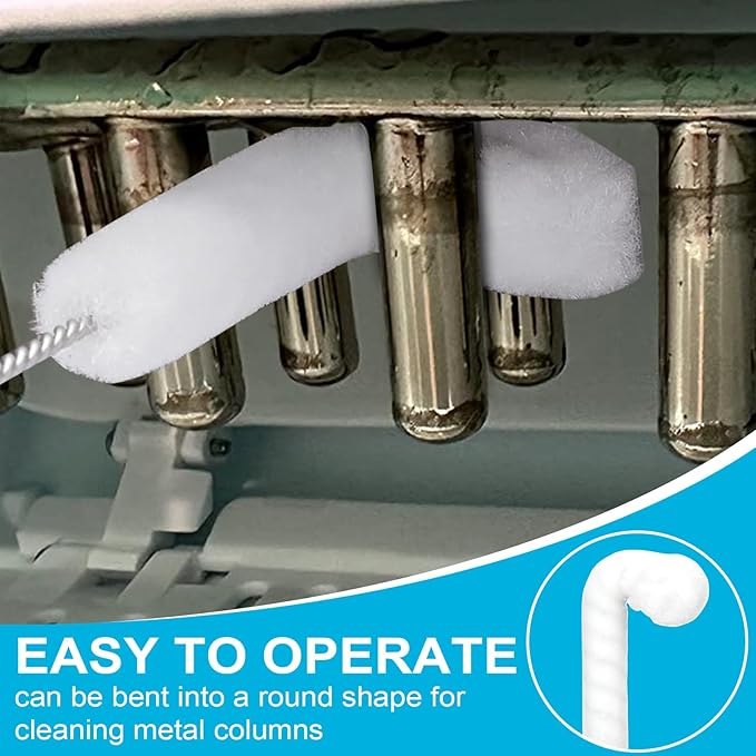 Palksky Ice Machine Cleaner Brush Sets, 10PCS Ice Maker Cleaning Tools - 9Pcs Nylon Bristles with 1Pcs Cleaning Sponge
