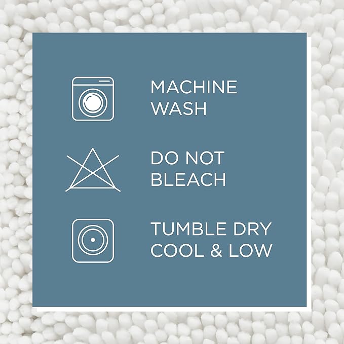 TOWN & COUNTRY BASICS Spa Step Noodle Solid Bathroom Toilet Lid Cover, Plush, Soft and Absorbent, Machine Washable, White, 18.5"x19.6"