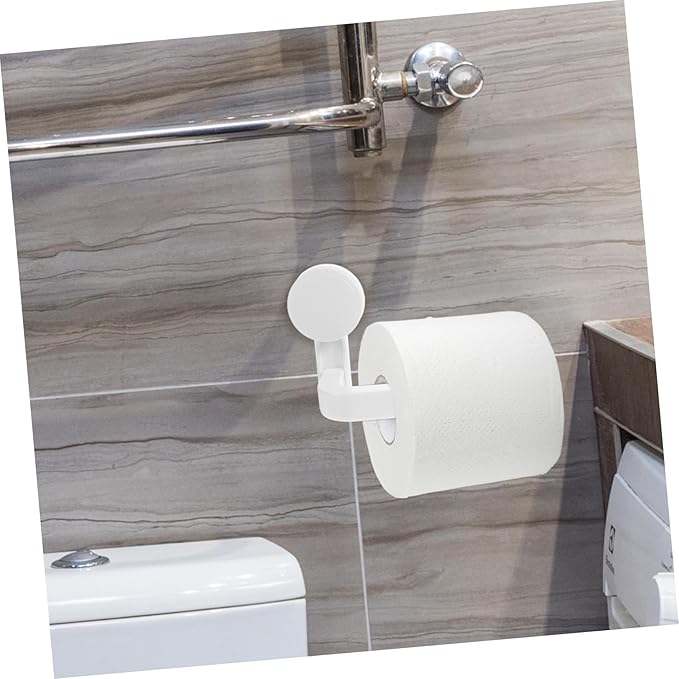 Unomor Modern Vacuum Suction Cup Toilet Tissue Holder Wall Mount Paper Roll Organizer No Drill No Tool Install Bathroom Kitchen Accessory