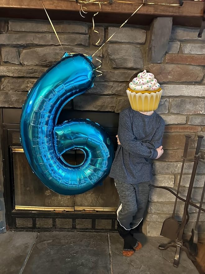 Dark Blue Number 6 Balloon Balloons, Happy Birthday Decoration for 6th, 40 Inch Six Number Balloons for 6, 16, 26, 60, 2026 Wedding Anniversaries Singles Party, 2026 New Years Eve Party