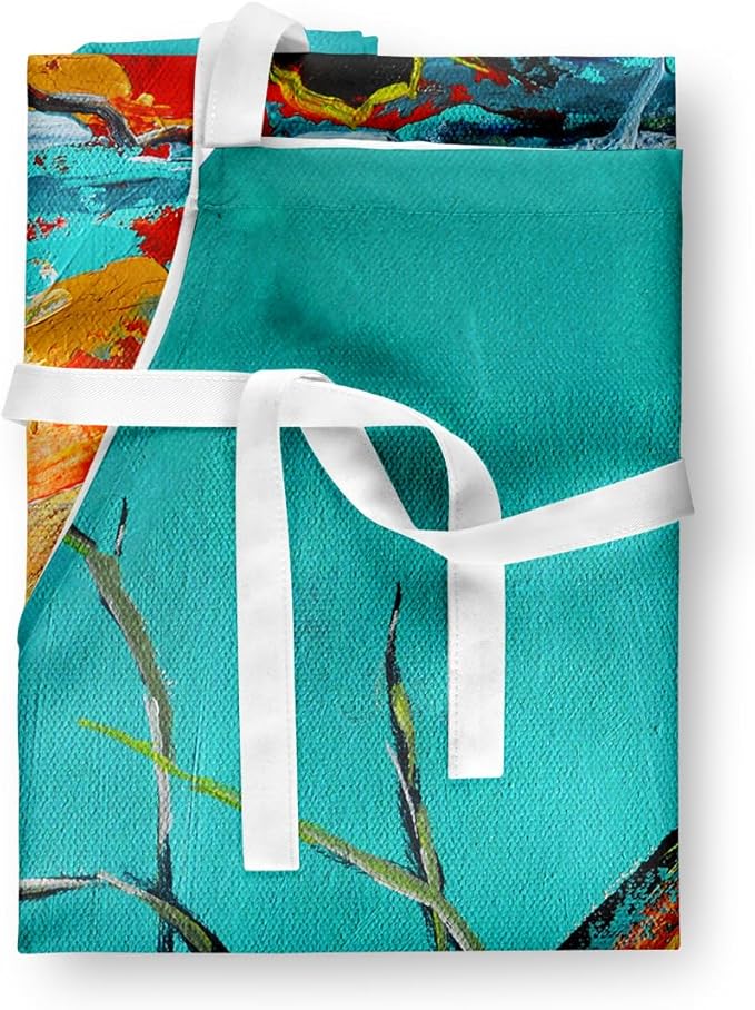 Caroline's Treasures In The Marsh Red Fish Apron Cooking Kitchen Server Baking Crafts Gardening for Adult Women Men, Unisex, Large, Multicolor