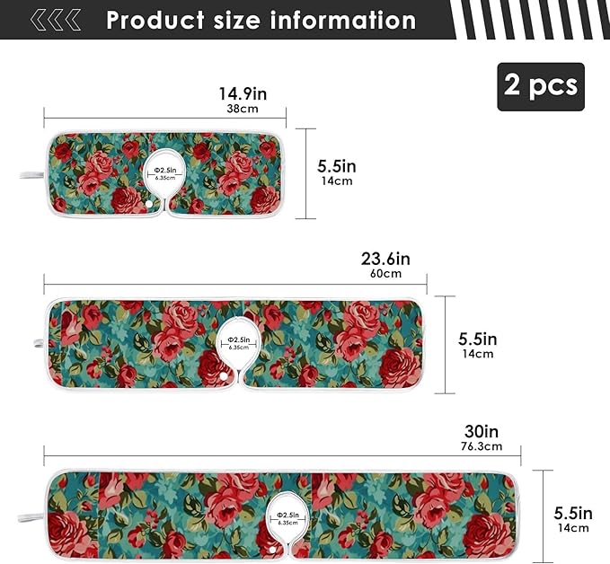 Kitchen Faucet Absorbent Mat, Rose Water Splash Guard for Sink, Faucet Drip Catcher Thicken Sponge Microfiber Faucet Water Catcher Mat Sink Absorbent Mat for Kitchen 23x5in 2Pack