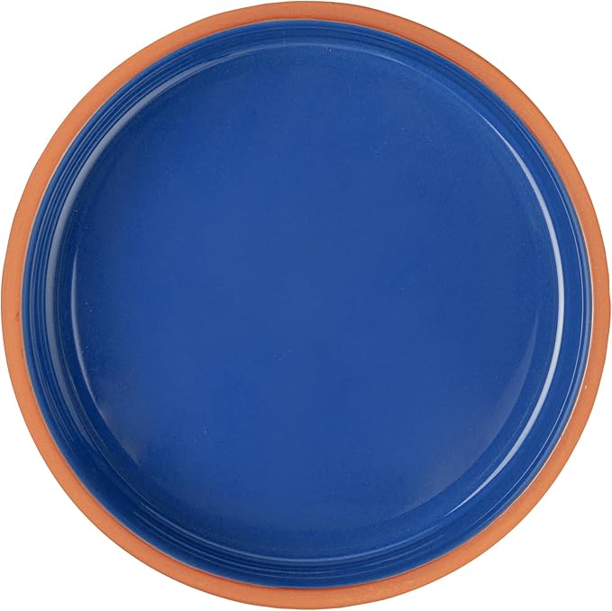 Restaurantware-Terra Tek 34 Ounce Terracotta Cazuelas, 2 Blue Glazed Clay Pots For Cooking - Oven-Ready, Microwavable, Terracotta Serving Pots, Dishwashable, For Cooking And Serving