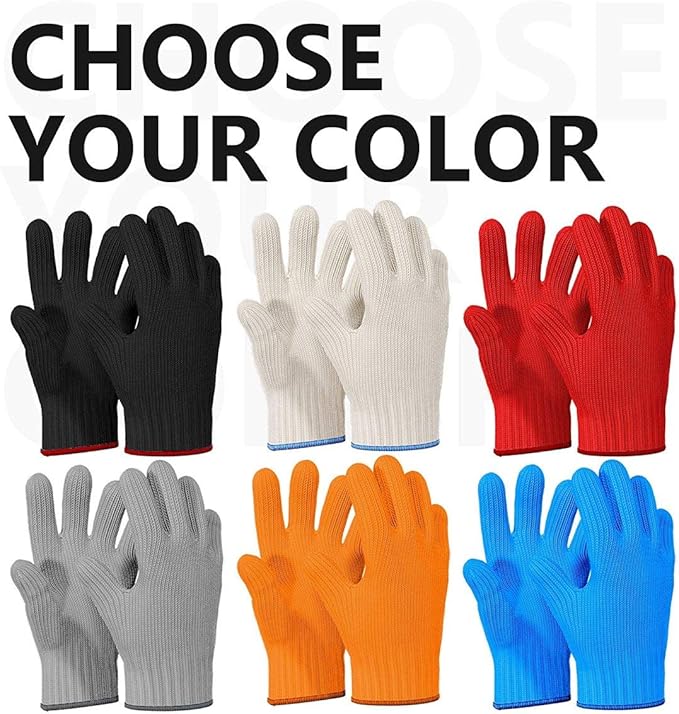 Killer's Instinct Outdoors 1 Pair Heat Resistant Gloves Oven Gloves Heat Resistant with Fingers Red Mitts Kitchen Pot Holders Cotton Mitts Red Kitchen Holders Double Set